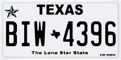 TX license plate BIW4396