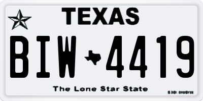 TX license plate BIW4419