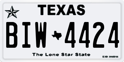 TX license plate BIW4424