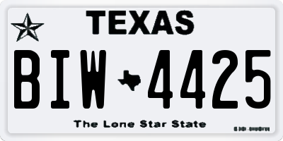 TX license plate BIW4425