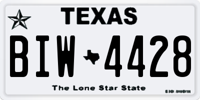 TX license plate BIW4428