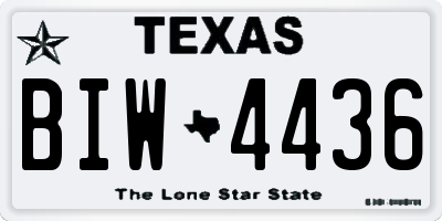 TX license plate BIW4436