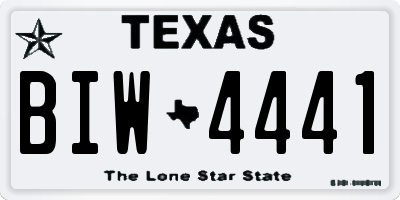 TX license plate BIW4441