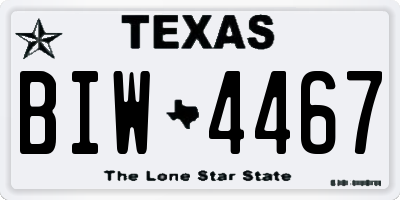 TX license plate BIW4467