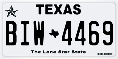 TX license plate BIW4469