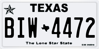 TX license plate BIW4472