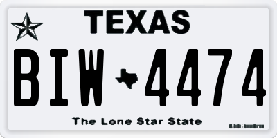 TX license plate BIW4474