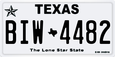 TX license plate BIW4482