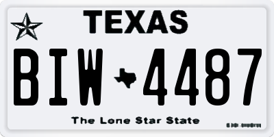 TX license plate BIW4487