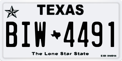 TX license plate BIW4491