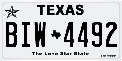 TX license plate BIW4492