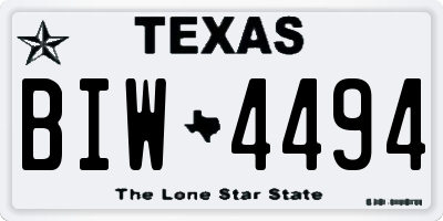 TX license plate BIW4494