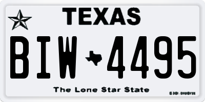 TX license plate BIW4495