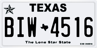TX license plate BIW4516