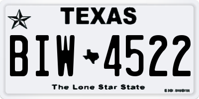 TX license plate BIW4522