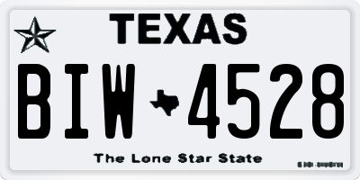 TX license plate BIW4528