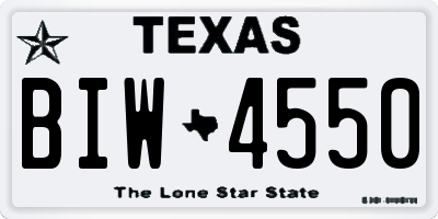 TX license plate BIW4550