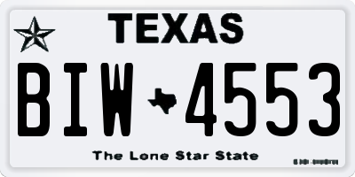 TX license plate BIW4553