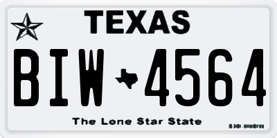 TX license plate BIW4564