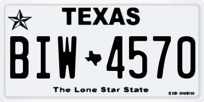 TX license plate BIW4570