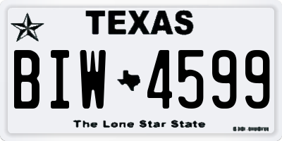 TX license plate BIW4599