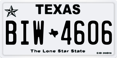 TX license plate BIW4606