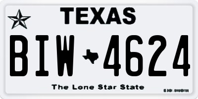TX license plate BIW4624
