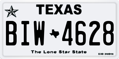 TX license plate BIW4628