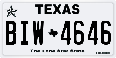 TX license plate BIW4646