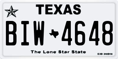 TX license plate BIW4648