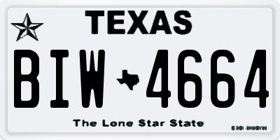 TX license plate BIW4664