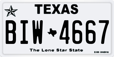 TX license plate BIW4667