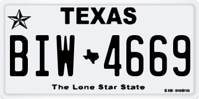 TX license plate BIW4669