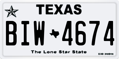 TX license plate BIW4674