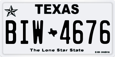 TX license plate BIW4676