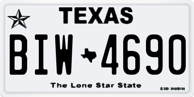 TX license plate BIW4690