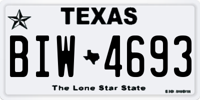 TX license plate BIW4693