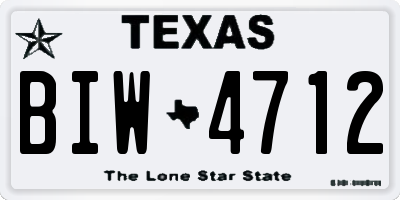 TX license plate BIW4712