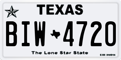 TX license plate BIW4720