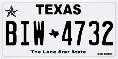 TX license plate BIW4732
