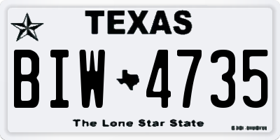 TX license plate BIW4735