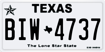 TX license plate BIW4737