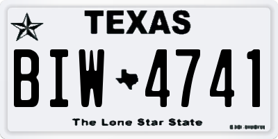 TX license plate BIW4741