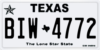 TX license plate BIW4772
