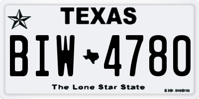 TX license plate BIW4780