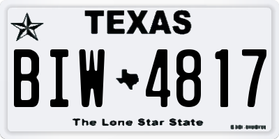 TX license plate BIW4817