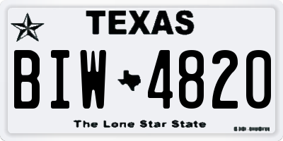 TX license plate BIW4820