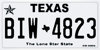TX license plate BIW4823