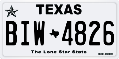 TX license plate BIW4826