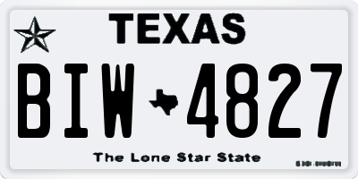 TX license plate BIW4827